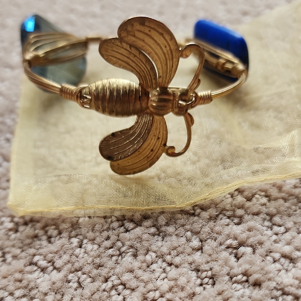 Gold and Blue Butterfly Bracelet